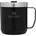 Stanley Stay Hot Camp Mug - Durable 18/8 Stainless Steel Insulated Mug - Splash-Free Tritan™ Drink-Thru Lid - 12 OZ - Matte Black