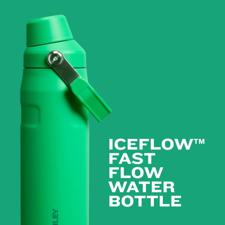 Stanley IceFlow Fast Flow Water Bottle 24 oz | Angled Spout Lid | Lightweight and Leakproof for Travel and Sports | Insulated Stainless Steel | BPA-Free | Rose Quartz