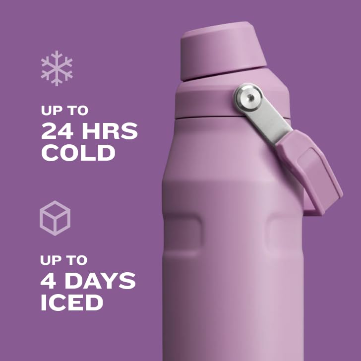 Stanley IceFlow Fast Flow Water Bottle 24 oz | Angled Spout Lid | Lightweight and Leakproof for Travel and Sports | Insulated Stainless Steel | BPA-Free | Rose Quartz
