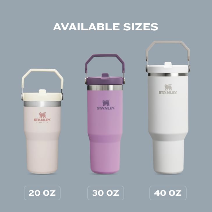 STANLEY IceFlow Stainless Steel Tumbler with Straw - Vacuum Insulated Water Bottle for Home, Office or Car Reusable Cup Leak Resistant Flip Cold 12 Hours Iced 2 Days (Rose Quartz)