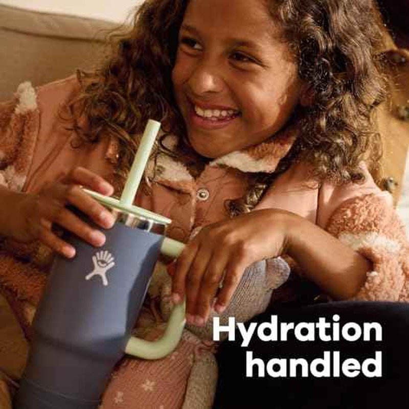 Hydro Flask Kids Tumbler for School - Stainless Steel and Insulated with Straw Cap - 24 Oz in Anemone Purple