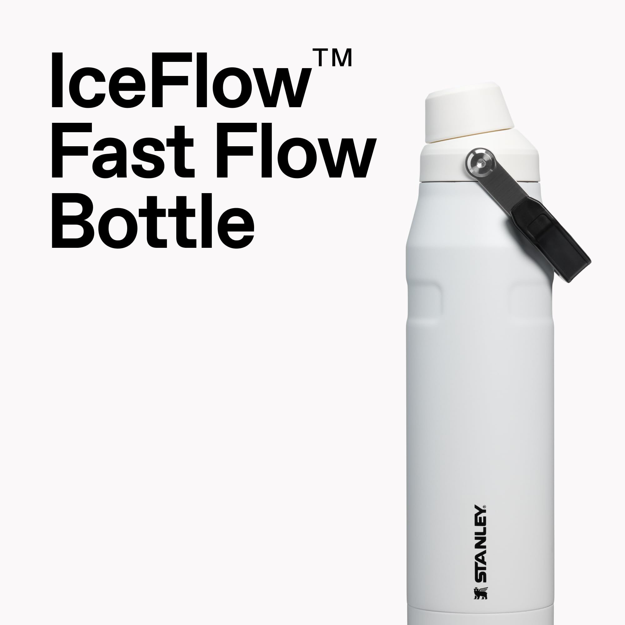 Stanley IceFlow Fast Flow Water Bottle 24 oz | Angled Spout Lid | Lightweight and Leakproof for Travel and Sports | Insulated Stainless Steel | BPA-Free | Rose Quartz