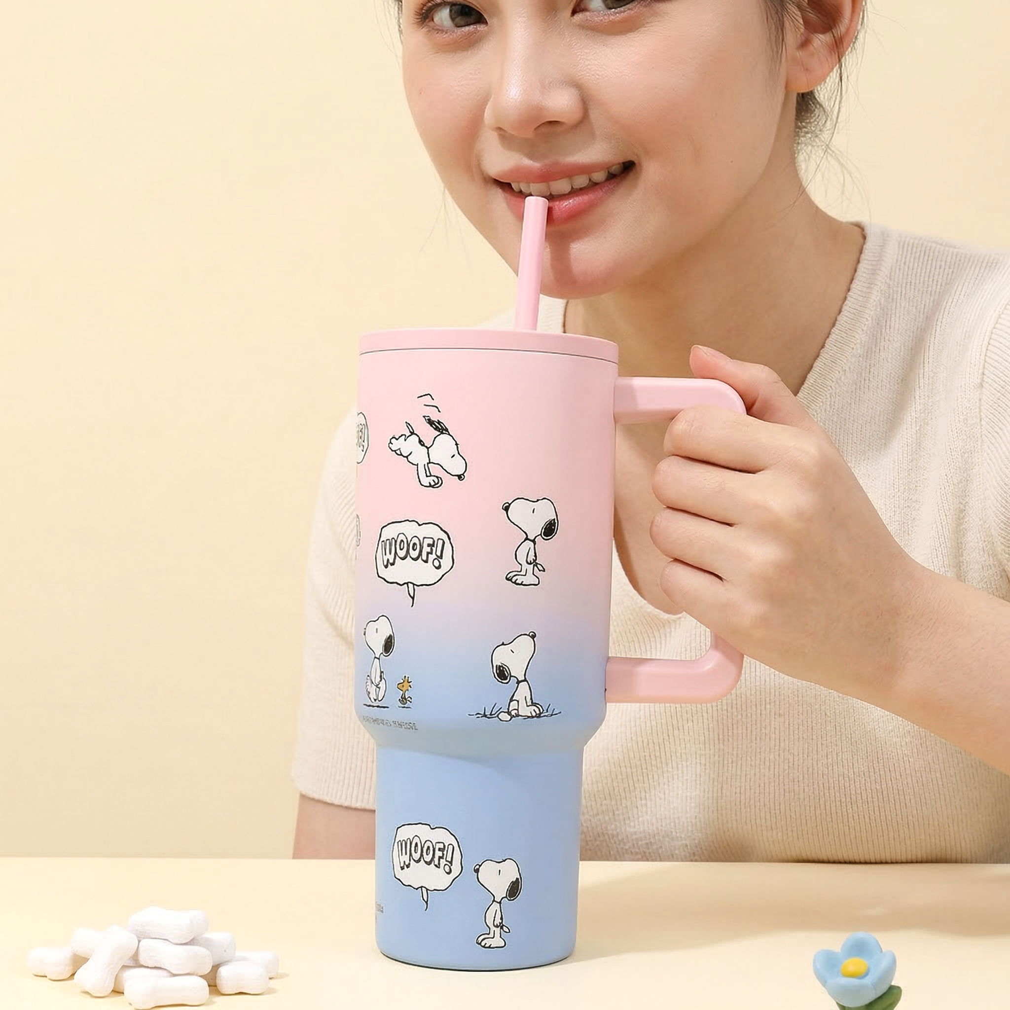 Peanuts Snoopy Woof Travel Tumbler - Limited Ombre Color