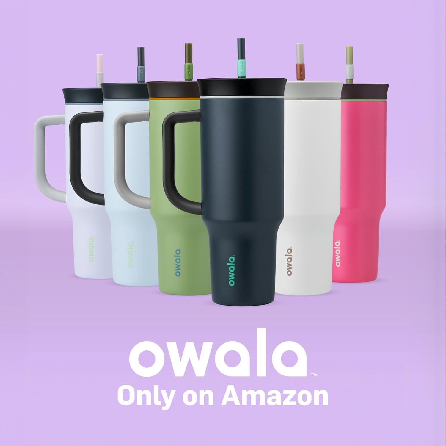 Owala 40 oz Stainless Steel Travel Tumbler with Spill-Resistant Lid – Triple-Layer Insulation, Carry Handle, Orange